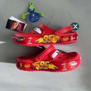 Lightning McQueen Crocs 205759-610 Light Up Mens Size 10 Womens Size 12